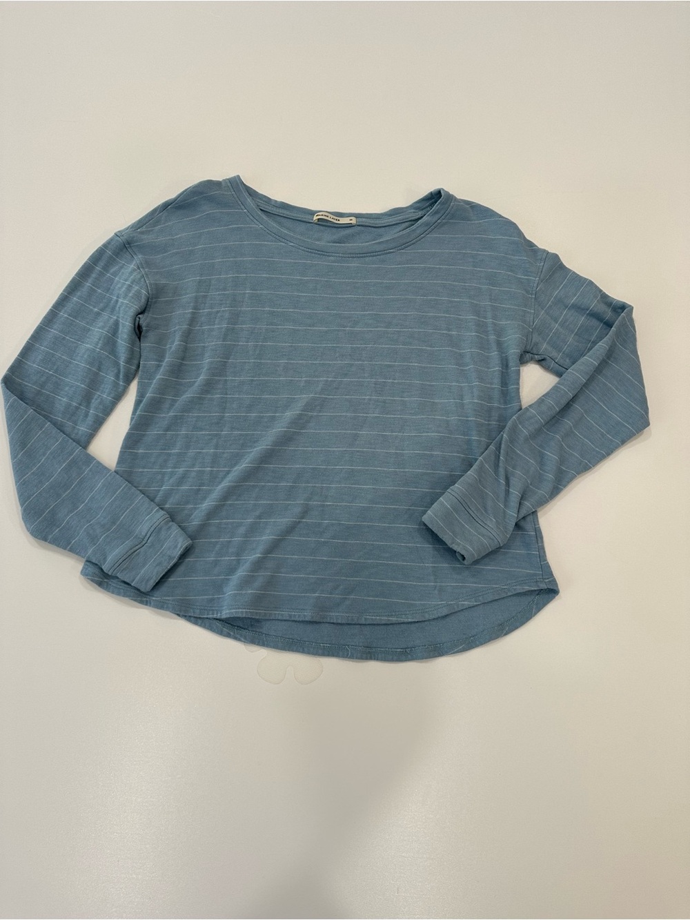 Marine Layer Women’s Long-sleeved, horizontal-striped T-shirt Blue White Size M